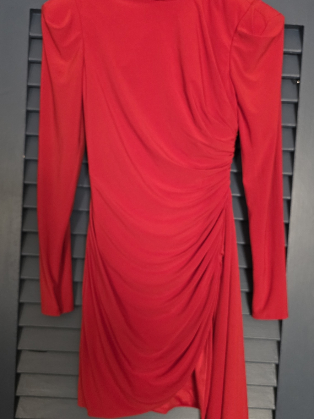 Mac Duggal Black Metallic Jersey Cowl Back Column Gown Size 6